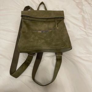 Backpack purse, olive green, never been used! I took the tags off